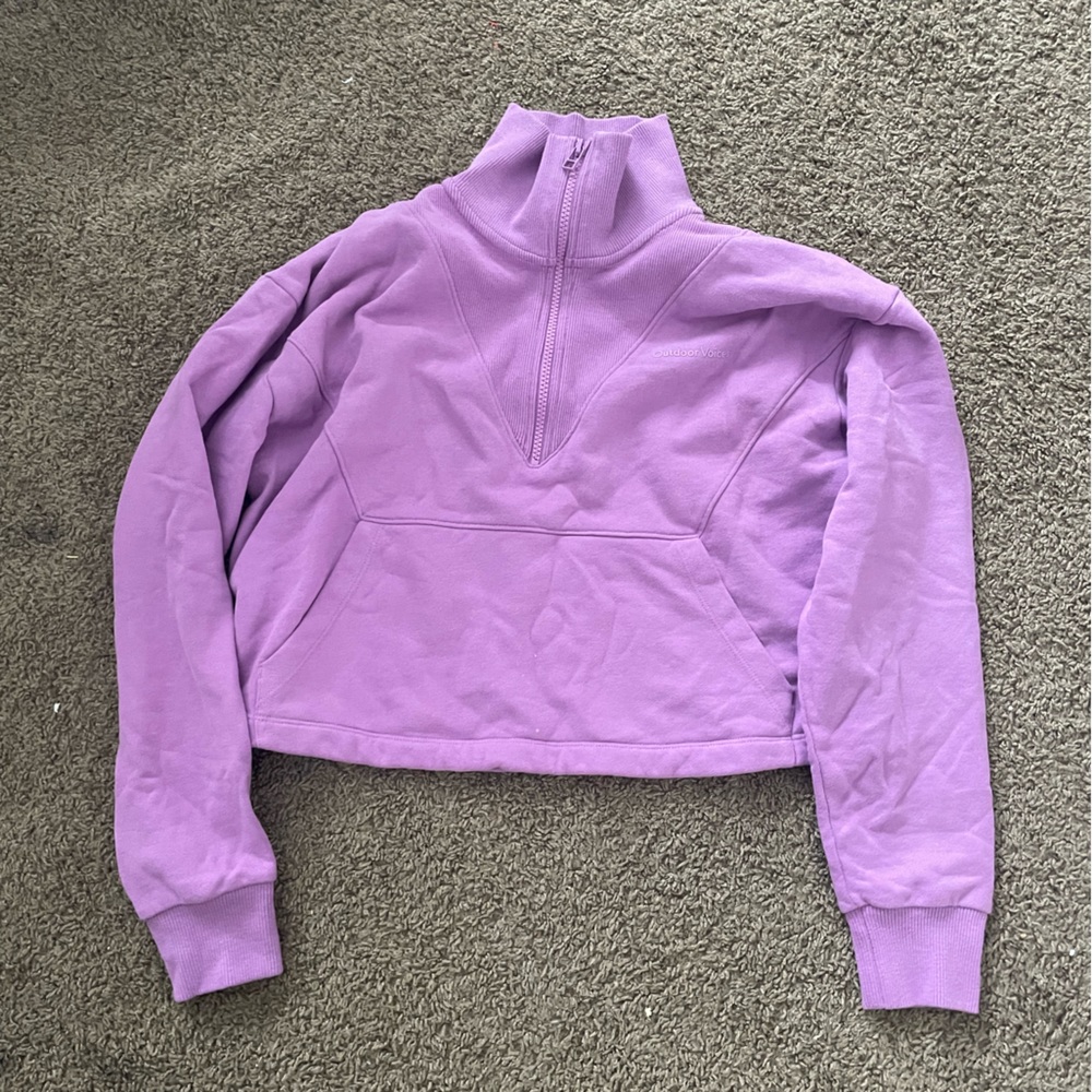Outdoor voices 1/2 zip cropped sweatshirt